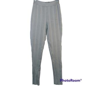 Miss Circle Silver Knit Ribbed Skinny Pants Size Small